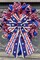 Large Patriotic Wreath Bow – Red, White & Blue Burlap with Stars, 11.42" x 20.87" Decorative Bow for 4th of July, Memorial Day, Veterans Day, Independence Day Indoor & Outdoor Front Door Decor